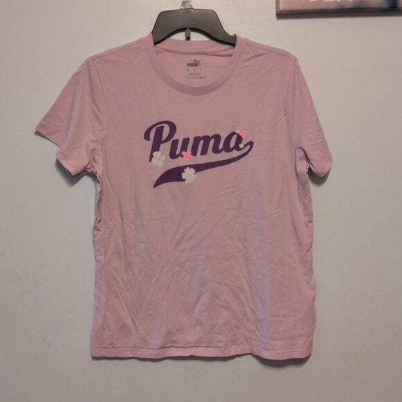 Puma Tops - Puma Women's Size L Crewneck Casual Tshirt Tee Pink Purple Floral